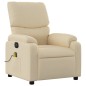 vidaXL Sillón reclinable de masaje eléctrico tela color crema vidaXL Sillón reclinable de masaje eléctrico tela color crema