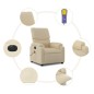 vidaXL Sillón reclinable de masaje eléctrico tela color crema vidaXL Sillón reclinable de masaje eléctrico tela color crema