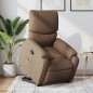 vidaXL Sillón reclinable elevable de tela marrón vidaXL Sillón reclinable elevable de tela marrón