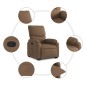 vidaXL Sillón reclinable elevable de tela marrón vidaXL Sillón reclinable elevable de tela marrón