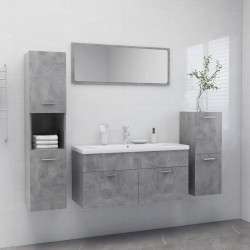 vidaXL Juego de muebles de baño madera de ingeniería gris hormigón