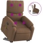 vidaXL Silla de masaje reclinable de pie de tela marrón