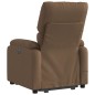 vidaXL Silla de masaje reclinable de pie de tela marrón