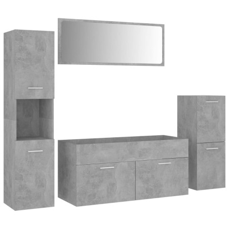 vidaXL Juego de muebles de baño madera de ingeniería gris hormigón