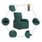 vidaXL Silla de masaje reclinable de pie de tela verde oscura vidaXL Silla de masaje reclinable de pie de tela verde oscura