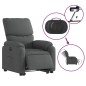 vidaXL Sillón eléctrico reclinable elevable de tela gris oscuro vidaXL Sillón eléctrico reclinable elevable de tela gris oscuro