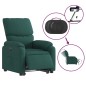 vidaXL Sillón eléctrico reclinable elevable de tela verde oscuro vidaXL Sillón eléctrico reclinable elevable de tela verde oscuro
