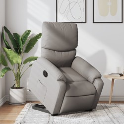 vidaXL Sillón eléctrico reclinable elevable de tela gris taupe