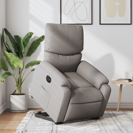 vidaXL Sillón eléctrico reclinable elevable de tela gris taupe