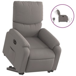 vidaXL Sillón eléctrico reclinable elevable de tela gris taupe