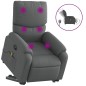 vidaXL Sillón de masaje eléctrico reclinable elevable tela gris oscuro vidaXL Sillón de masaje eléctrico reclinable elevable tela gris oscuro