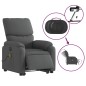 vidaXL Sillón de masaje eléctrico reclinable elevable tela gris oscuro vidaXL Sillón de masaje eléctrico reclinable elevable tela gris oscuro