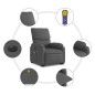 vidaXL Sillón de masaje eléctrico reclinable elevable tela gris oscuro vidaXL Sillón de masaje eléctrico reclinable elevable tela gris oscuro