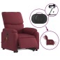 vidaXL Sillón de masaje eléctrico reclinable elevable tela rojo tinto vidaXL Sillón de masaje eléctrico reclinable elevable tela rojo tinto