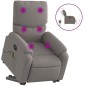 vidaXL Sillón de masaje eléctrico reclinable elevable tela taupé vidaXL Sillón de masaje eléctrico reclinable elevable tela taupé