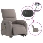 vidaXL Sillón de masaje eléctrico reclinable elevable tela taupé vidaXL Sillón de masaje eléctrico reclinable elevable tela taupé