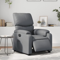 vidaXL Sillón reclinable eléctrico de cuero sintético gris