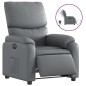 vidaXL Sillón reclinable eléctrico de cuero sintético gris vidaXL Sillón reclinable eléctrico de cuero sintético gris