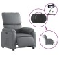vidaXL Sillón reclinable eléctrico de cuero sintético gris vidaXL Sillón reclinable eléctrico de cuero sintético gris