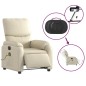 vidaXL Sillón de masaje reclinable eléctrico cuero sintético crema vidaXL Sillón de masaje reclinable eléctrico cuero sintético crema