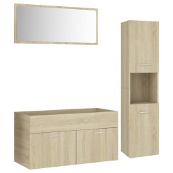 vidaXL Juego de muebles de baño madera de ingeniería roble Sonoma