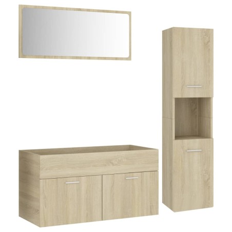 vidaXL Juego de muebles de baño madera de ingeniería roble Sonoma