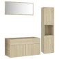 vidaXL Juego de muebles de baño madera de ingeniería roble Sonoma vidaXL Juego de muebles de baño madera de ingeniería roble Sonoma