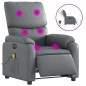 vidaXL Sillón de masaje reclinable eléctrico cuero sintético gris vidaXL Sillón de masaje reclinable eléctrico cuero sintético gris