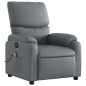 vidaXL Sillón de masaje reclinable eléctrico cuero sintético gris vidaXL Sillón de masaje reclinable eléctrico cuero sintético gris