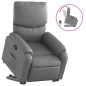 vidaXL Sillón reclinable elevable cuero artificial gris vidaXL Sillón reclinable elevable cuero artificial gris