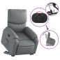 vidaXL Sillón reclinable elevable cuero artificial gris vidaXL Sillón reclinable elevable cuero artificial gris