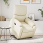 vidaXL Sillón reclinable de masaje de pie cuero artificial color crema