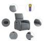 vidaXL Sillón reclinable de masaje de pie cuero artificial gris vidaXL Sillón reclinable de masaje de pie cuero artificial gris