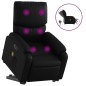vidaXL Sillón de masaje elevable eléctrico cuero sintético negro