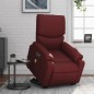 vidaXL Sillón de masaje elevable eléctrico cuero artificial rojo tinto vidaXL Sillón de masaje elevable eléctrico cuero artificial rojo tinto
