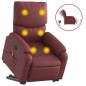 vidaXL Sillón de masaje elevable eléctrico cuero artificial rojo tinto vidaXL Sillón de masaje elevable eléctrico cuero artificial rojo tinto