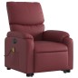 vidaXL Sillón de masaje elevable eléctrico cuero artificial rojo tinto vidaXL Sillón de masaje elevable eléctrico cuero artificial rojo tinto