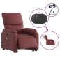 vidaXL Sillón de masaje elevable eléctrico cuero artificial rojo tinto vidaXL Sillón de masaje elevable eléctrico cuero artificial rojo tinto