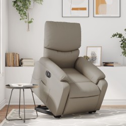 vidaXL Sillón reclinable de masaje eléctrico cuero sintético capuchino