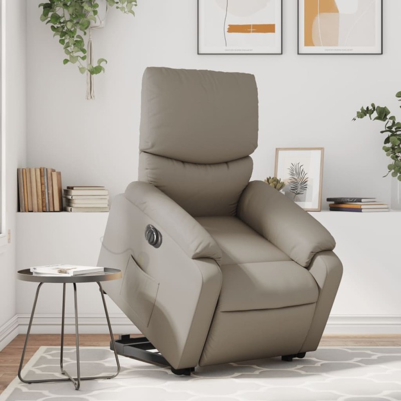 vidaXL Sillón reclinable de masaje eléctrico cuero sintético capuchino vidaXL Sillón reclinable de masaje eléctrico cuero sintético capuchino