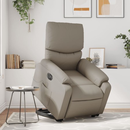 vidaXL Sillón reclinable de masaje eléctrico cuero sintético capuchino
