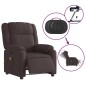 vidaXL Sillón reclinable de masaje eléctrico tela marrón oscuro vidaXL Sillón reclinable de masaje eléctrico tela marrón oscuro