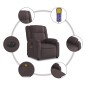 vidaXL Sillón reclinable de masaje eléctrico tela marrón oscuro vidaXL Sillón reclinable de masaje eléctrico tela marrón oscuro