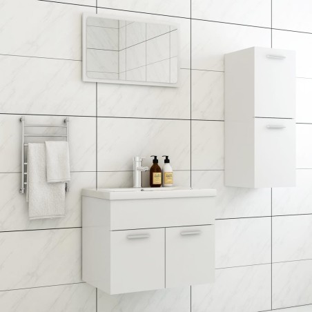 vidaXL Juego de muebles de baño madera de ingeniería blanco