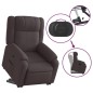 vidaXL Sillón reclinable elevable tela marrón oscuro vidaXL Sillón reclinable elevable tela marrón oscuro
