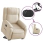 vidaXL Sillón reclinable elevable de tela color crema vidaXL Sillón reclinable elevable de tela color crema