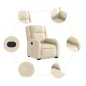 vidaXL Sillón reclinable elevable de tela color crema vidaXL Sillón reclinable elevable de tela color crema