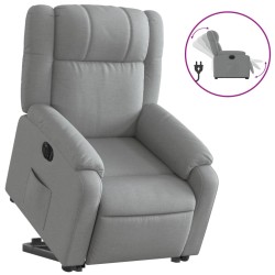 vidaXL Sillón eléctrico reclinable elevable de tela gris claro