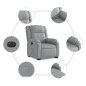 vidaXL Sillón eléctrico reclinable elevable de tela gris claro vidaXL Sillón eléctrico reclinable elevable de tela gris claro