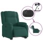 vidaXL Sillón eléctrico reclinable elevable de tela verde oscuro vidaXL Sillón eléctrico reclinable elevable de tela verde oscuro